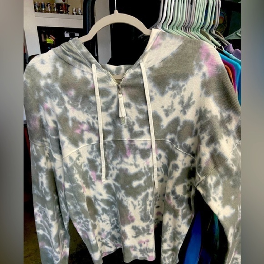 Womens Johnny Was Calme tie dye 1/4 zip hoodie. New w/tag sz: M